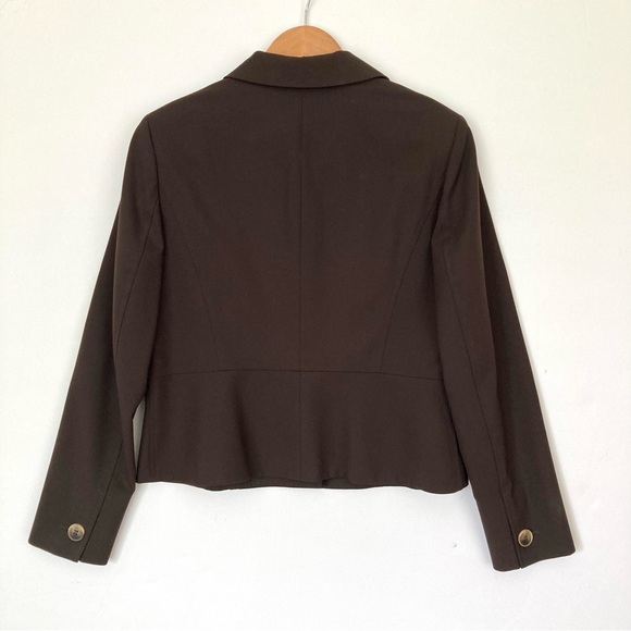 JONES NEW YORK Stretch Blazer Jacket Lined 4-Button Brown 8P - Picture 2 of 5